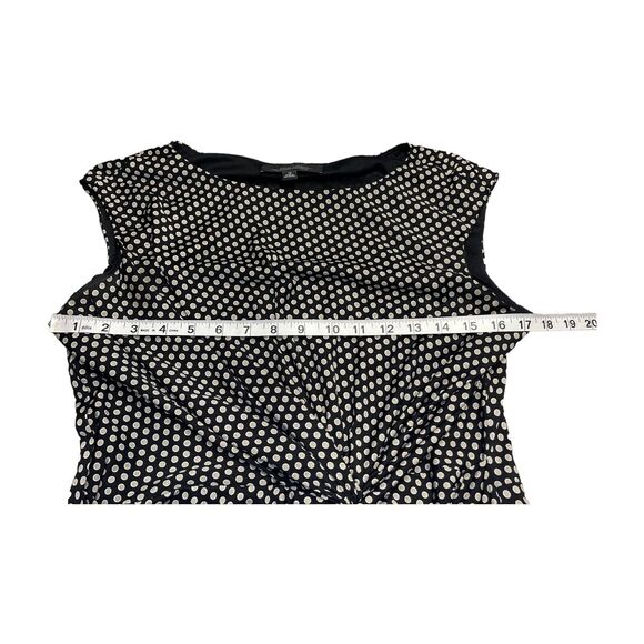 Black Label By Evan Picone Sheath Dress Girls 12 White Polka Dot Knotted Front - Picture 4 of 6